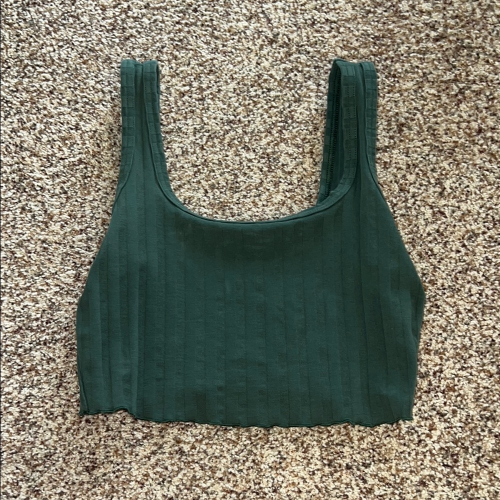 Forest Green Ribbed Women's Top